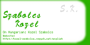 szabolcs kozel business card